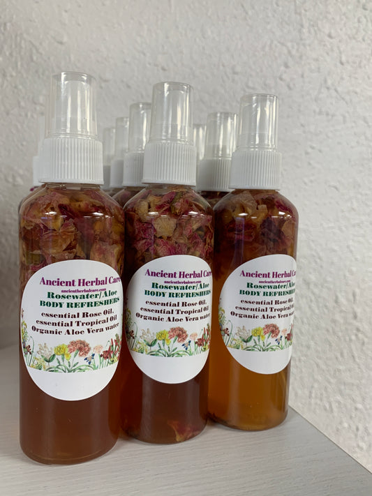 4oz Organi Aloe Rose Water/ Made with Rose Petals - Ancient Herbal Care