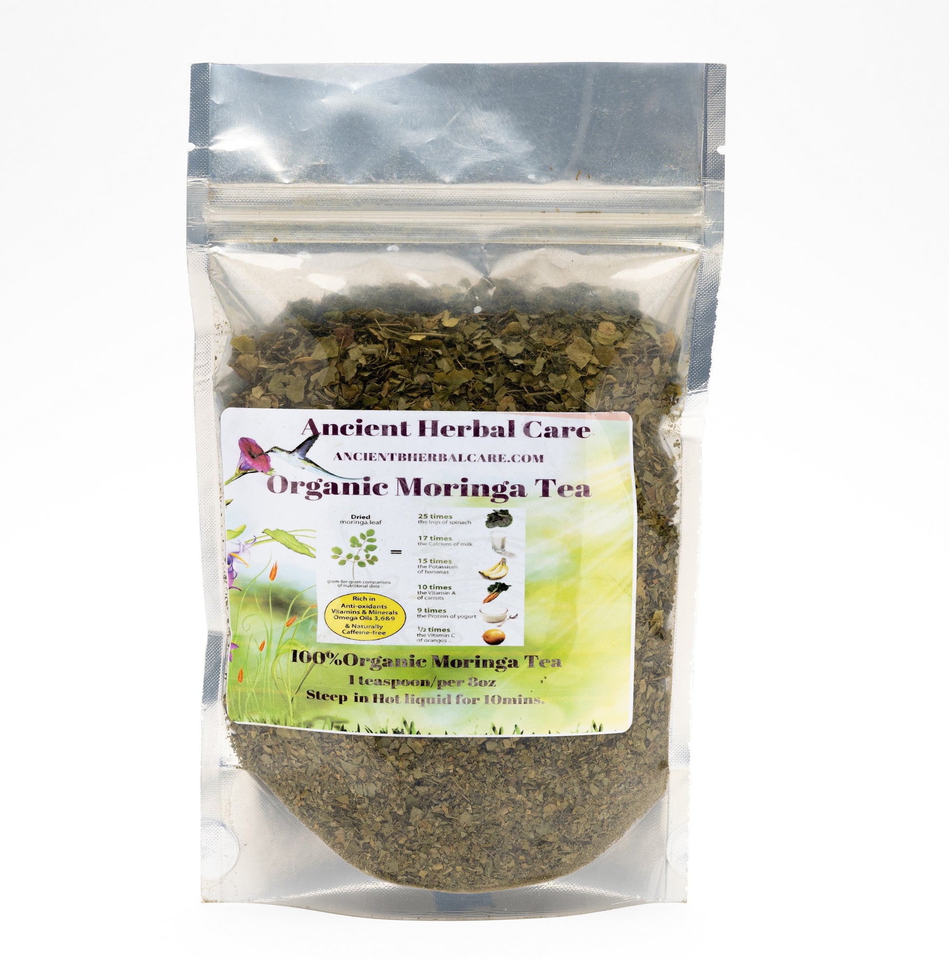 8oz Bag Of Moringa Tea Leaves - Ancient Herbal Care